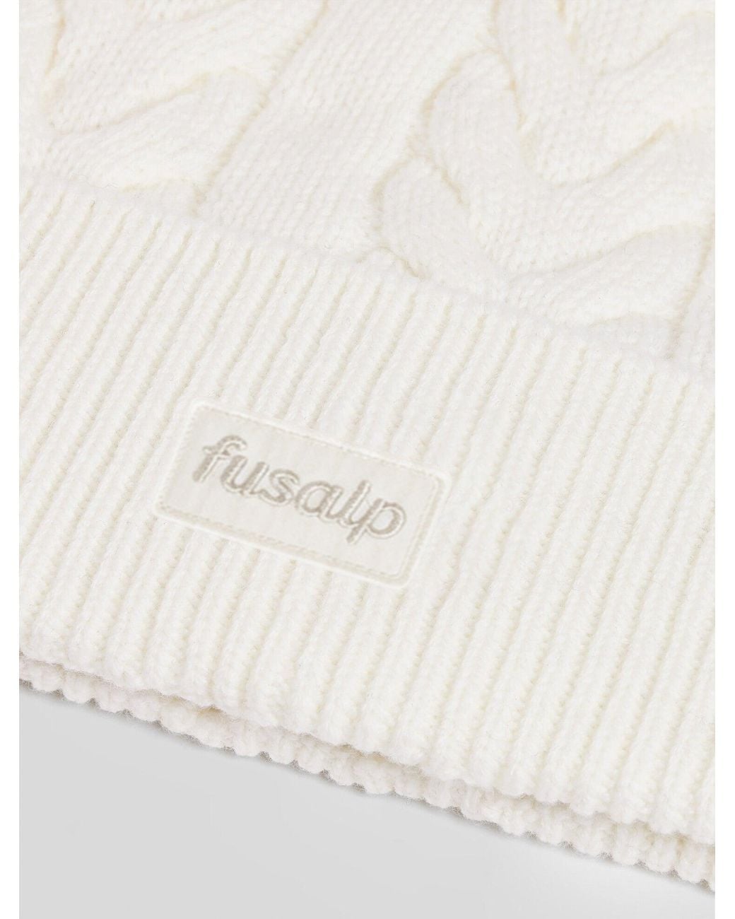 Fusalp White Cable Beanie