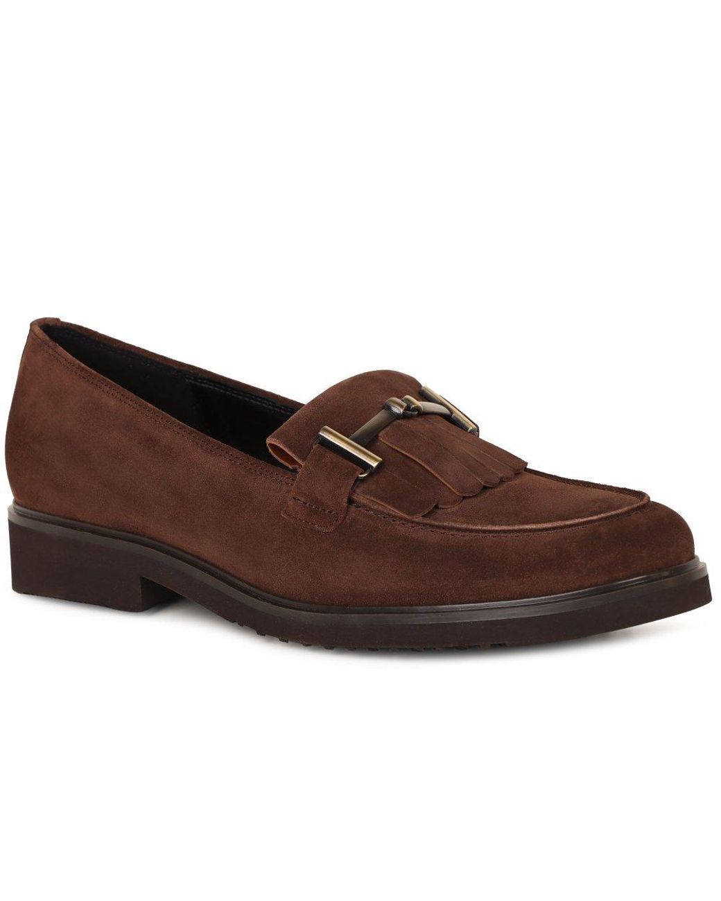 Gabor Brown Leader Fringe Loafers