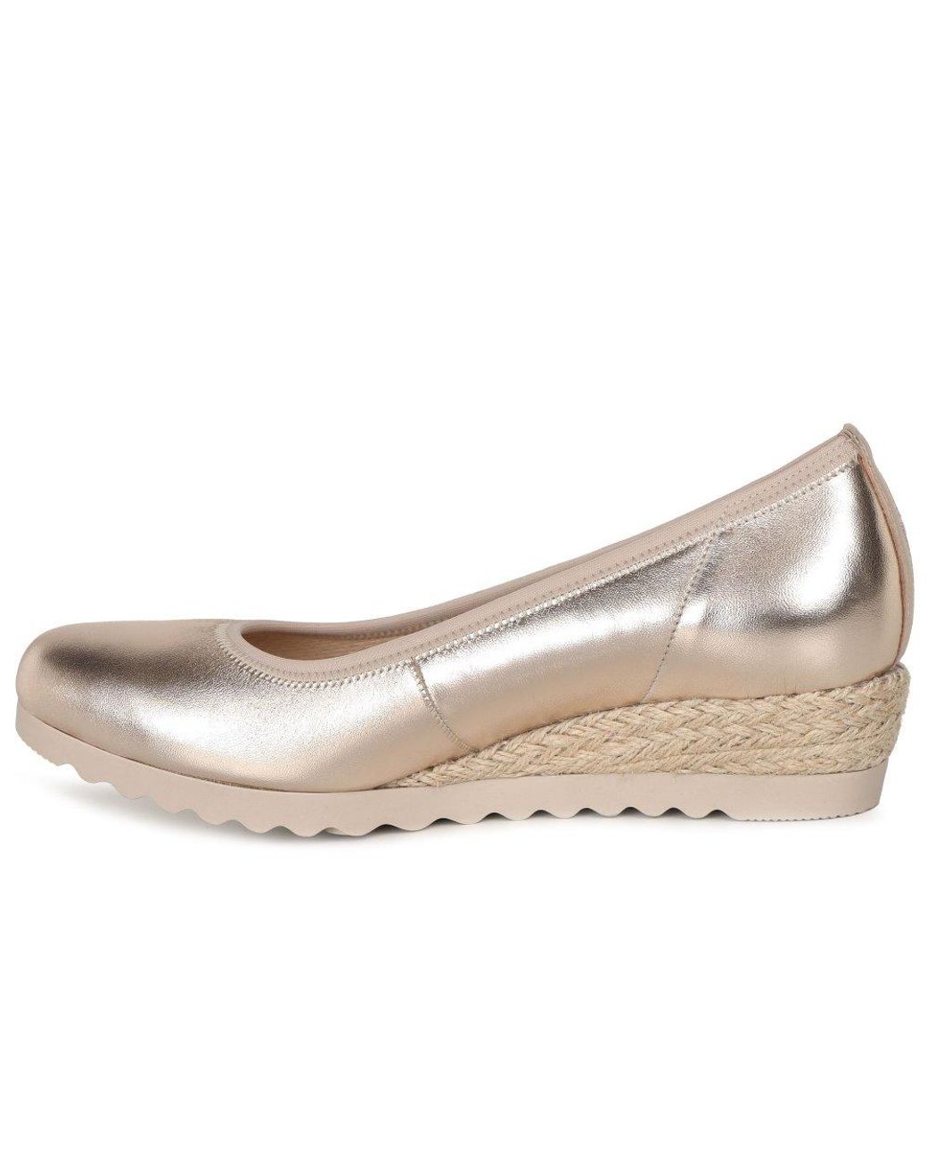 Gabor Natural Epworth Low Wedge Heeled Shoes