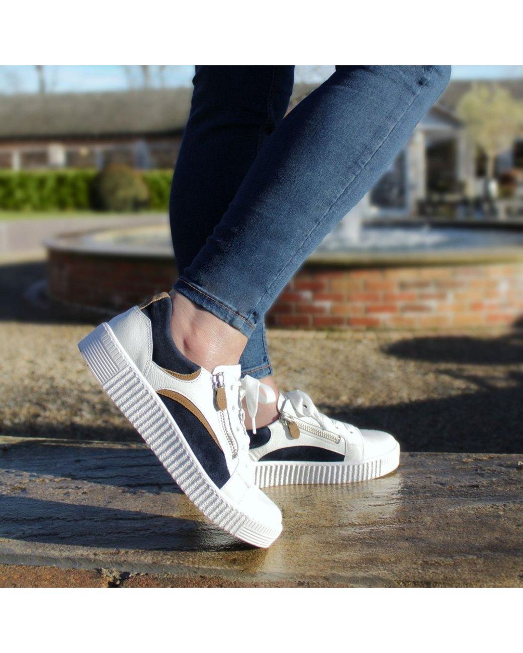 Gabor White Wemo Trainers
