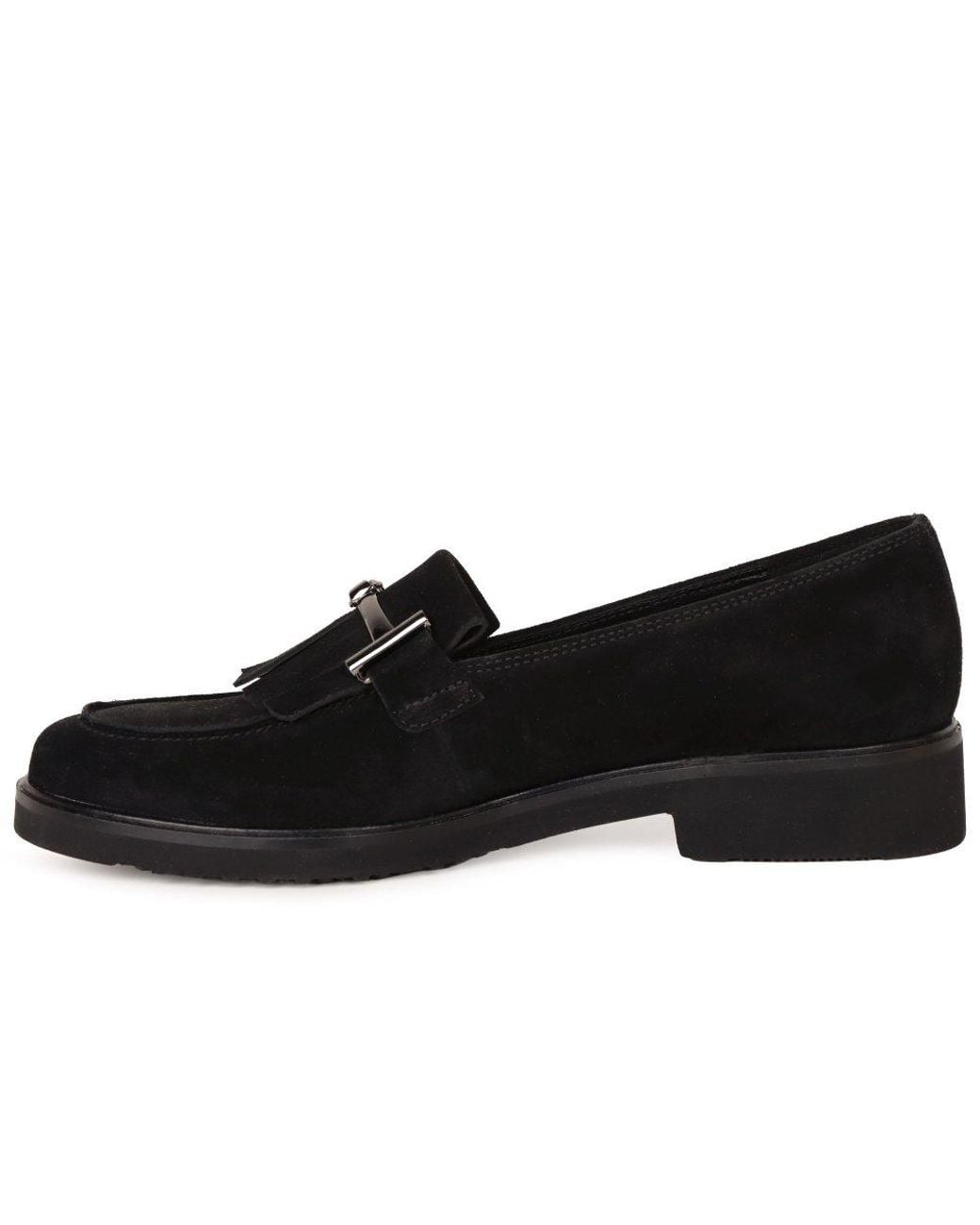 Gabor Black Leader Fringe Loafers
