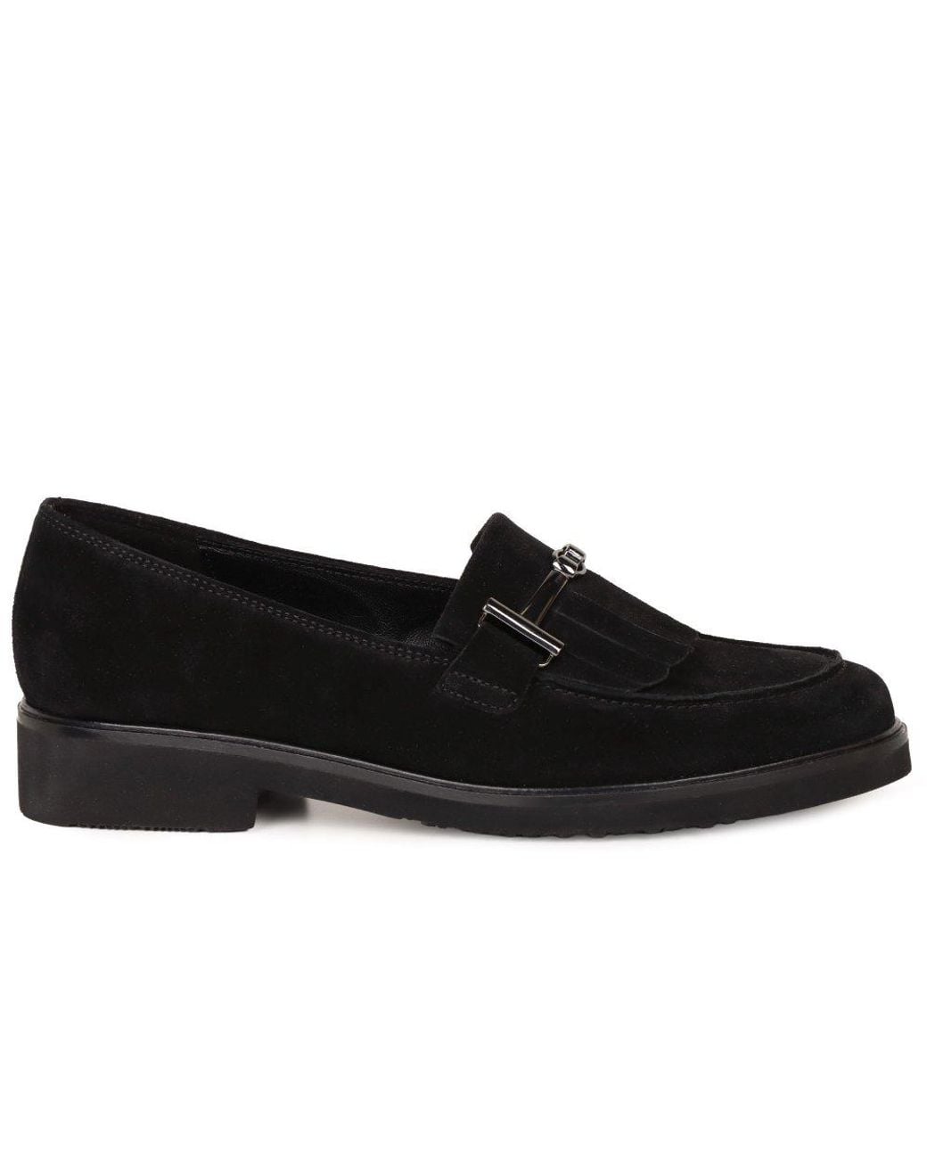Gabor Black Leader Fringe Loafers