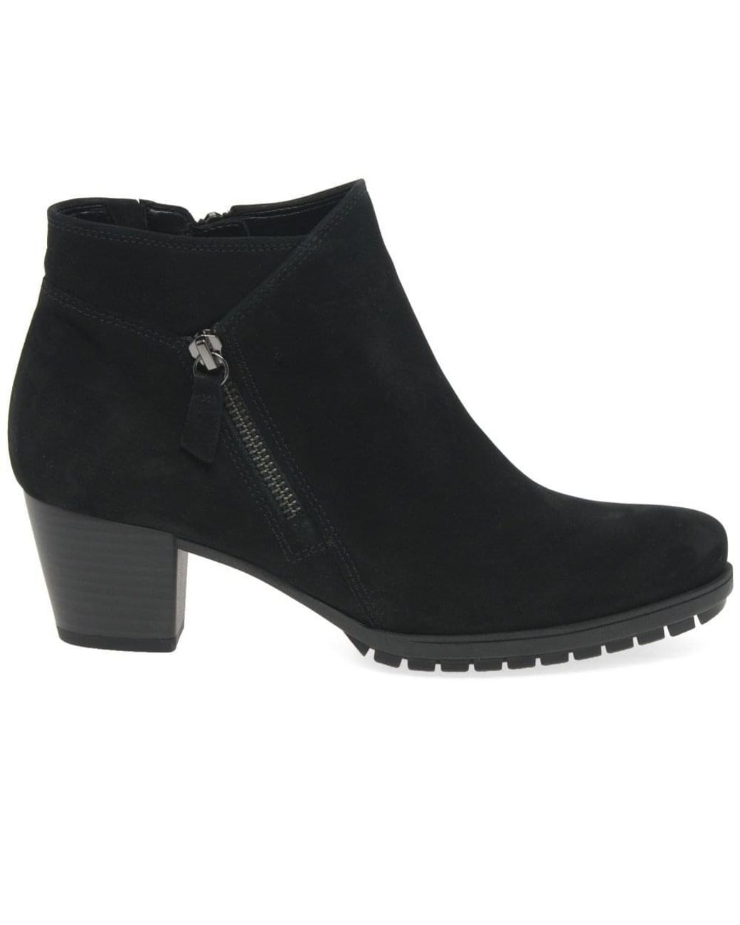 Gabor Black Olivetti Zip Fastening Ankle Boots
