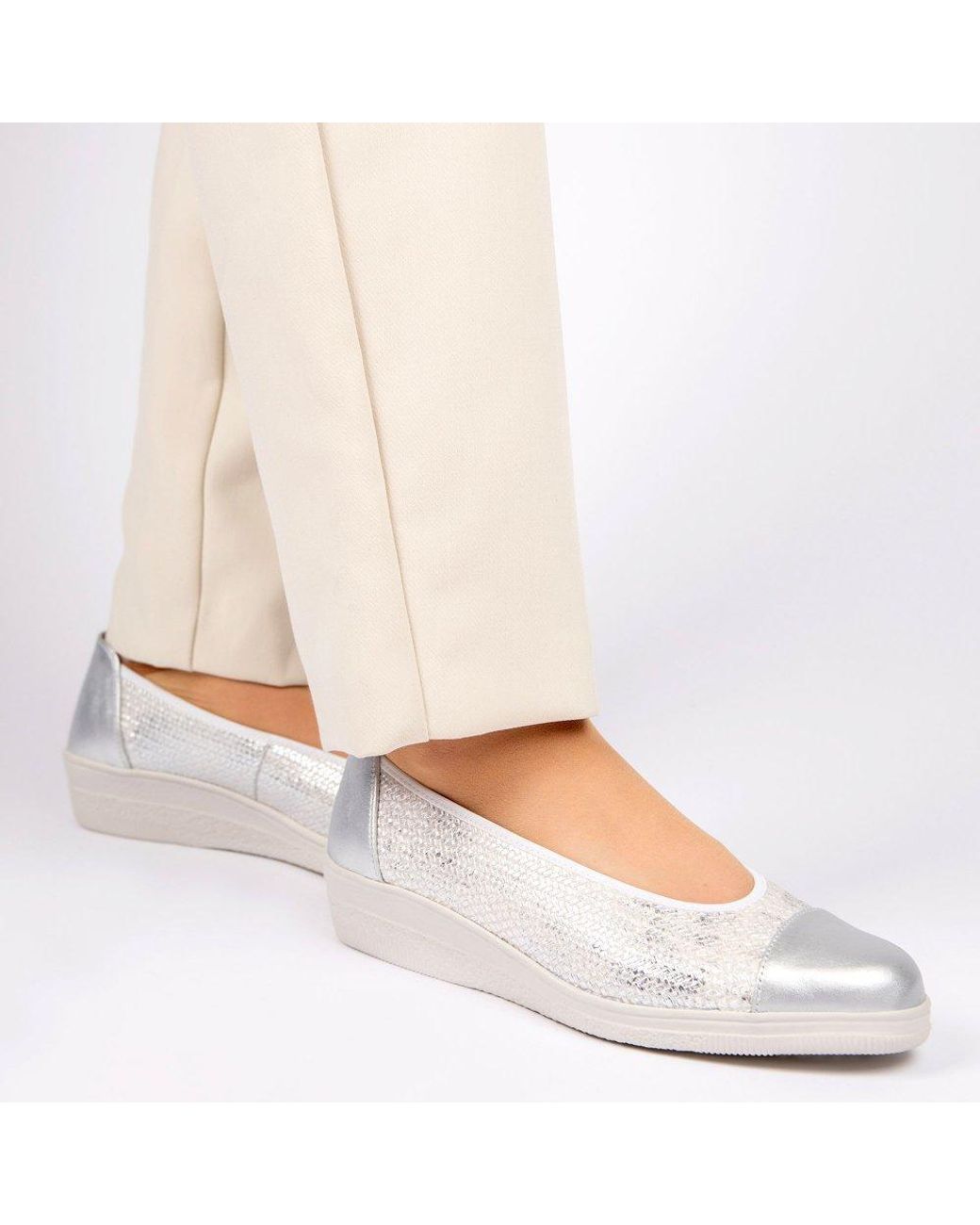 Gabor Gray Petunia Accent Low Heeled Pumps