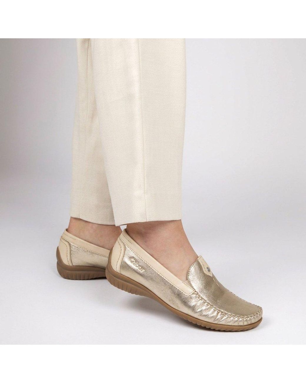 Gabor White California Sporty Moccasins