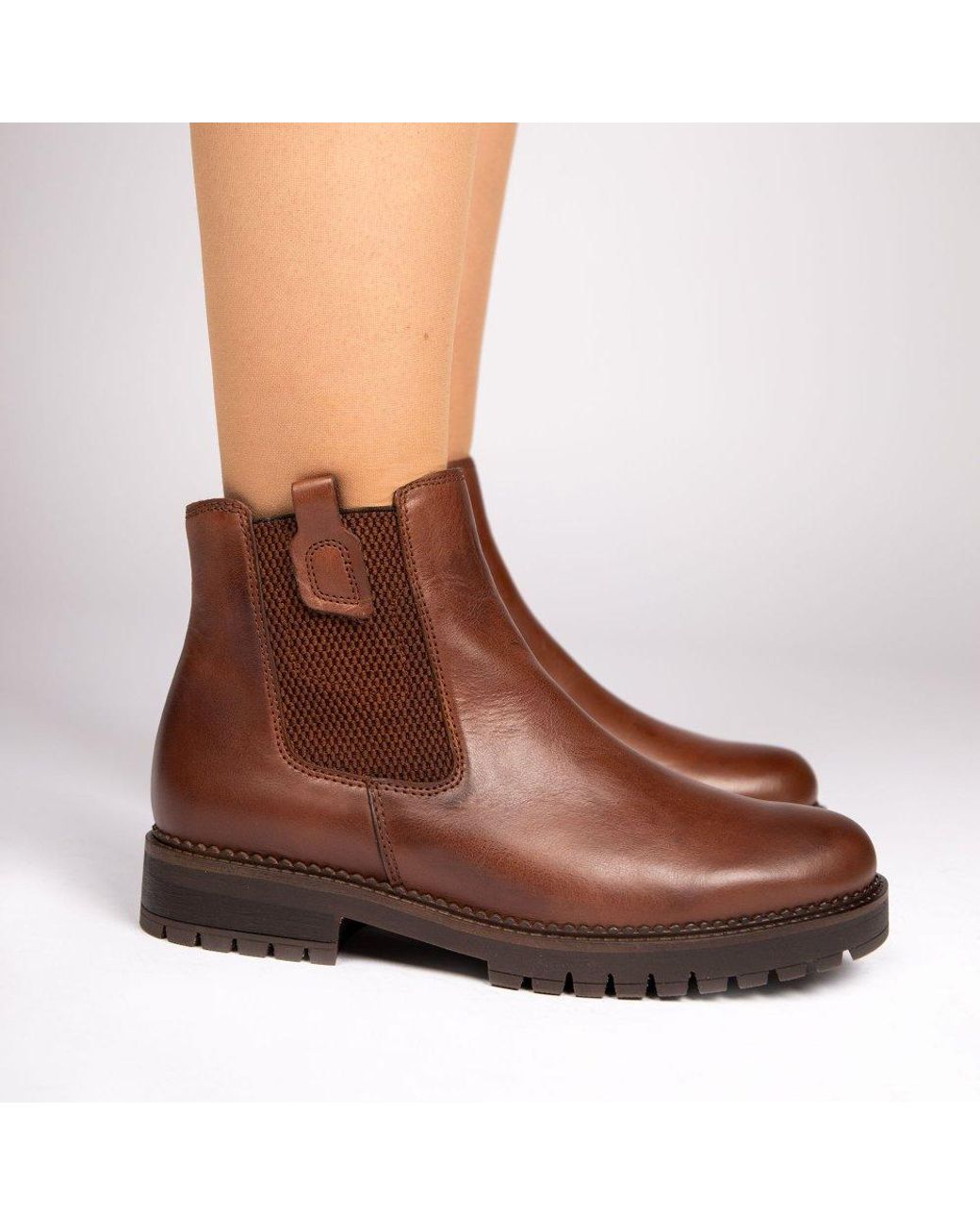 Gabor Brown Liquer Chelsea Boots