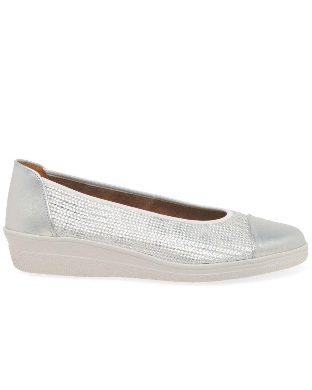 Gabor Gray Petunia Accent Low Heeled Pumps