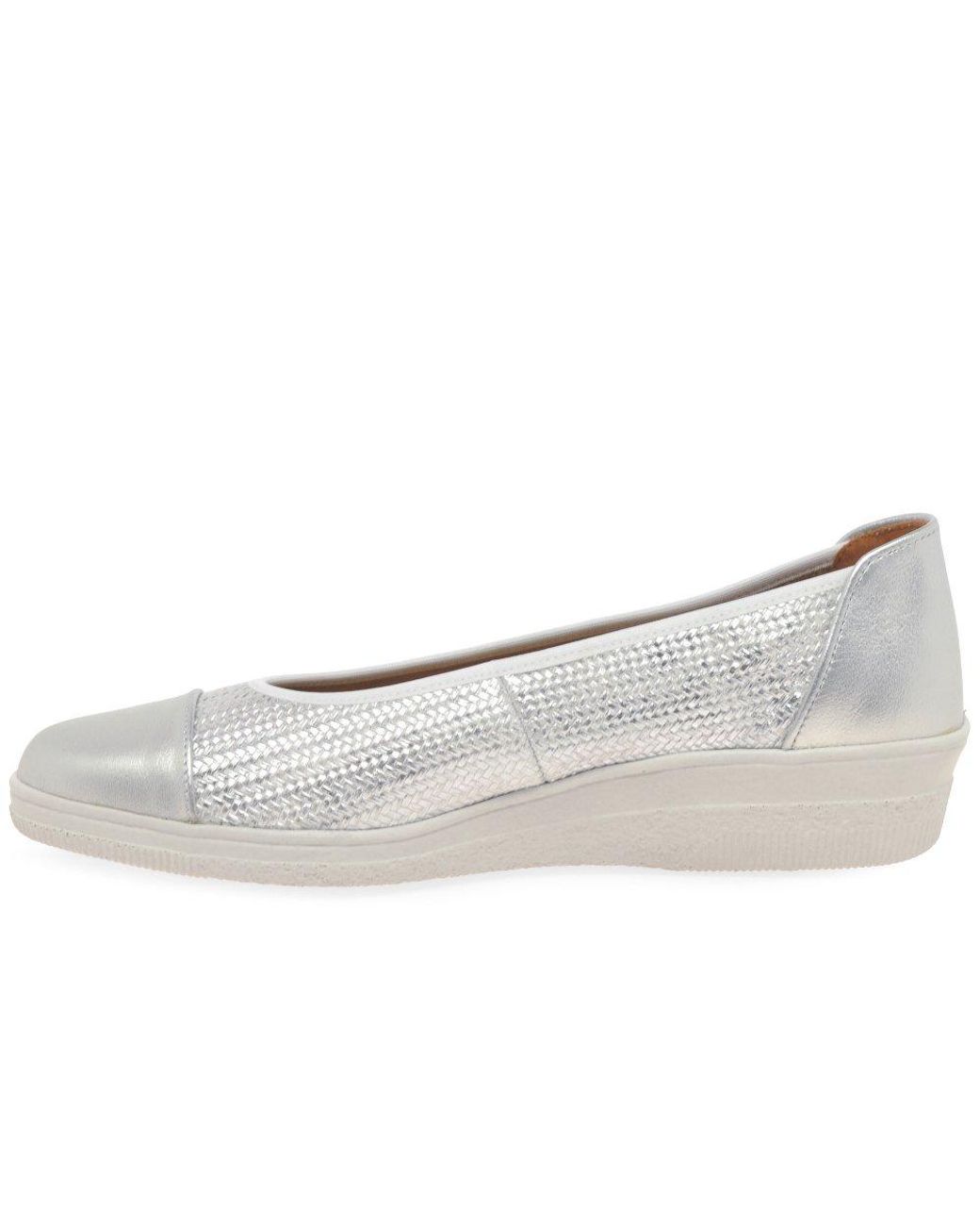 Gabor Gray Petunia Accent Low Heeled Pumps