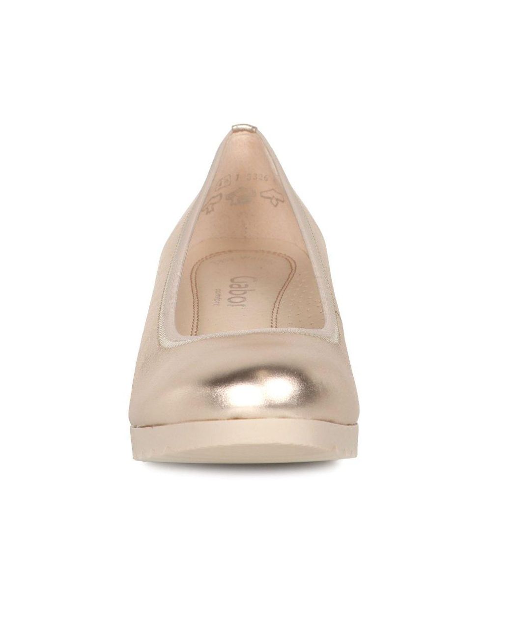 Gabor Natural Epworth Low Wedge Heeled Shoes