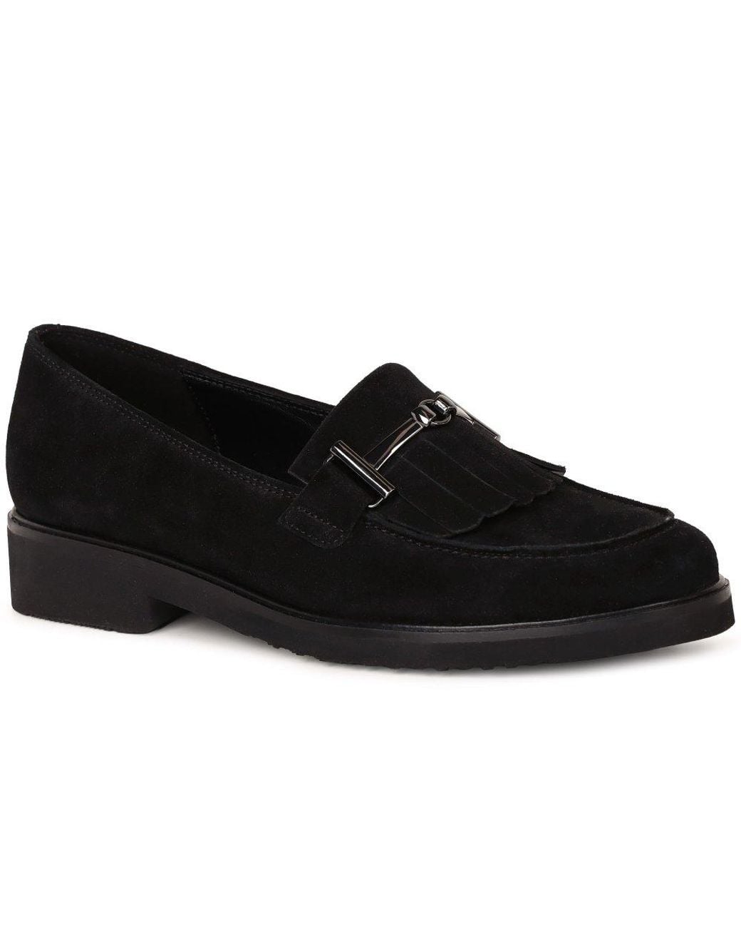 Gabor Black Leader Fringe Loafers