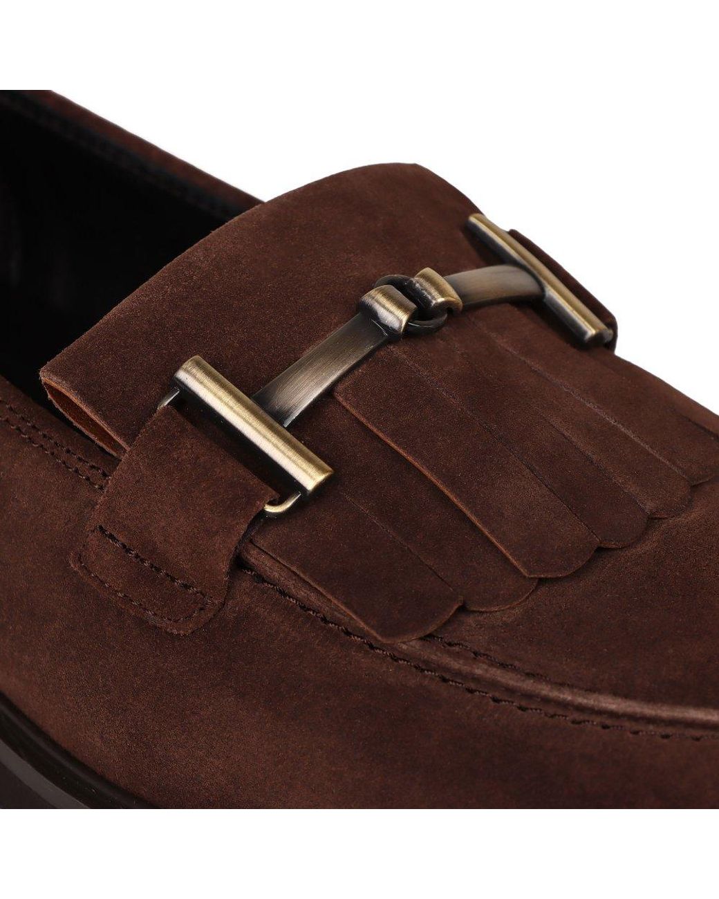 Gabor Brown Leader Fringe Loafers