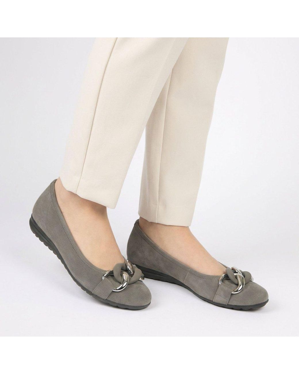 Gabor Gray Sabia &Apos;S Shoes Colour: Fumo Suede (Uni)