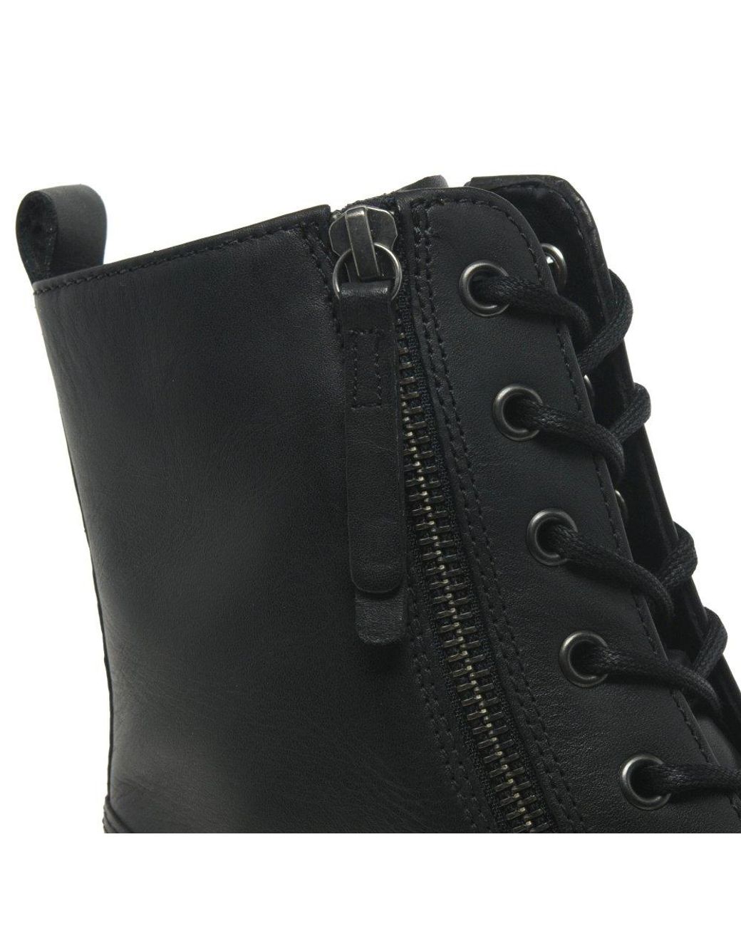 Gabor Black Serve Biker Boots Leather (Cdf)