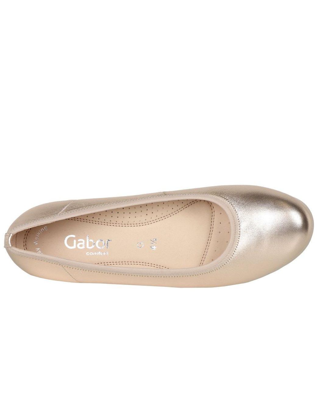 Gabor Natural Epworth Low Wedge Heeled Shoes