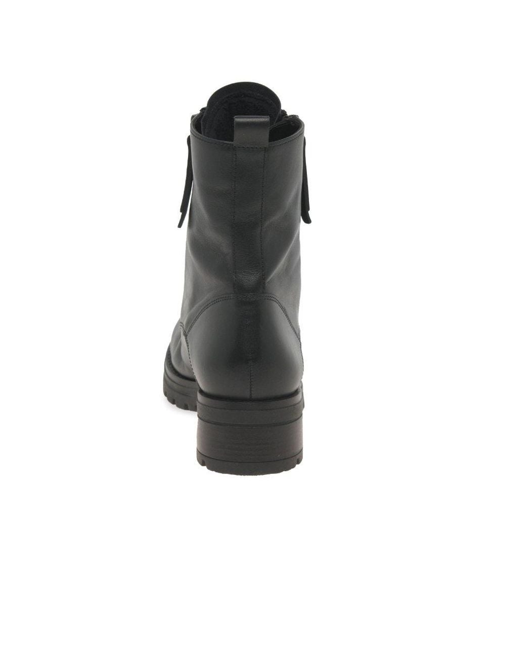 Gabor Black Serve Biker Boots Leather (Cdf)