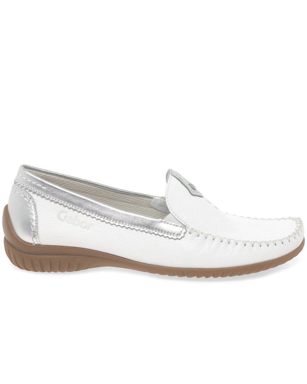 Gabor White California Sporty Moccasins