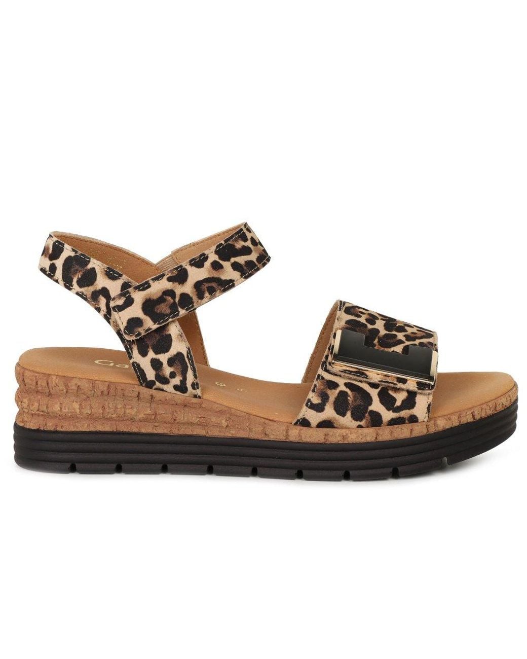 Gabor Brown Shout Wedge Heel Sandals
