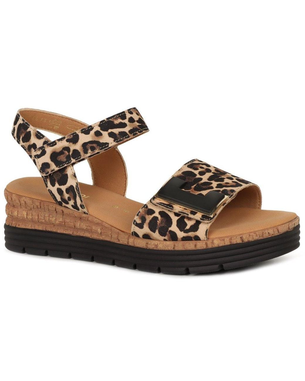 Gabor Brown Shout Wedge Heel Sandals
