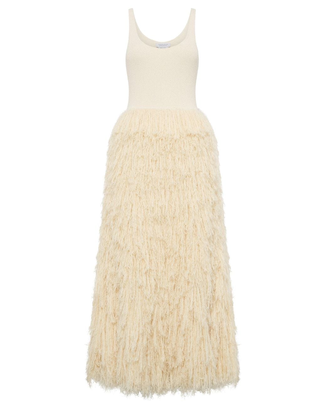 Gabriela Hearst Natural Elianor Fringed Silk-Cashmere Maxi Dress