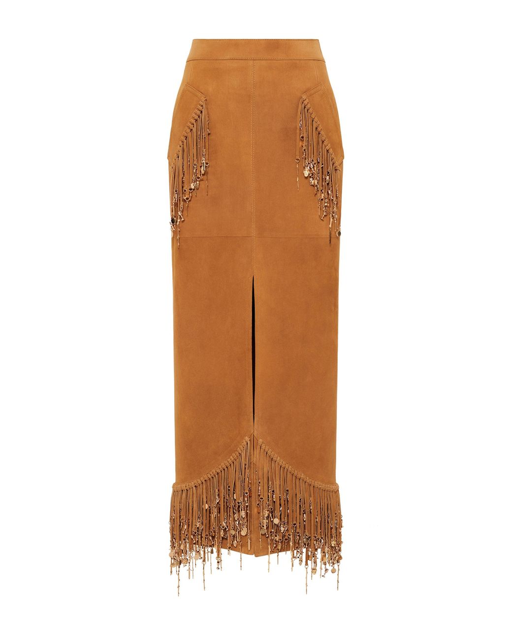 Gabriela Hearst Brown Kalyan Fringe Maxi Skirt