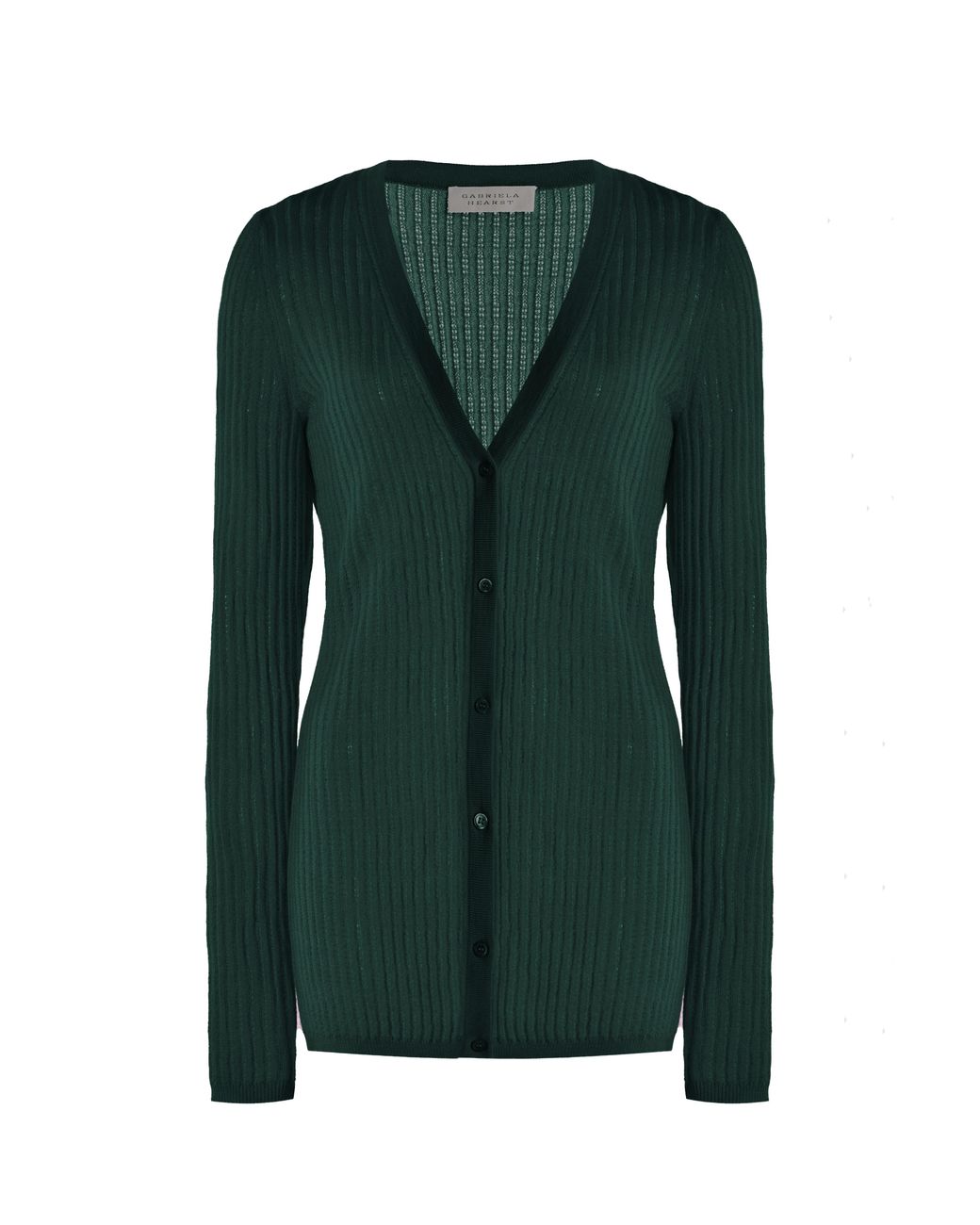 Gabriela Hearst Green Emma Pointelle Knit Cardigan