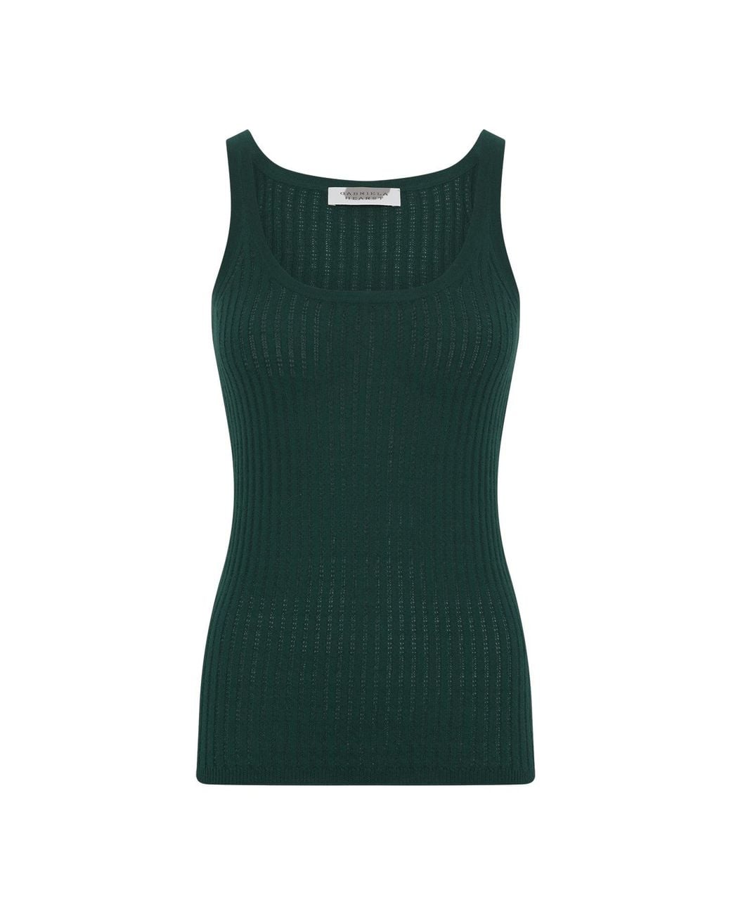 Gabriela Hearst Green Nevin Pointelle Knit Tank Top