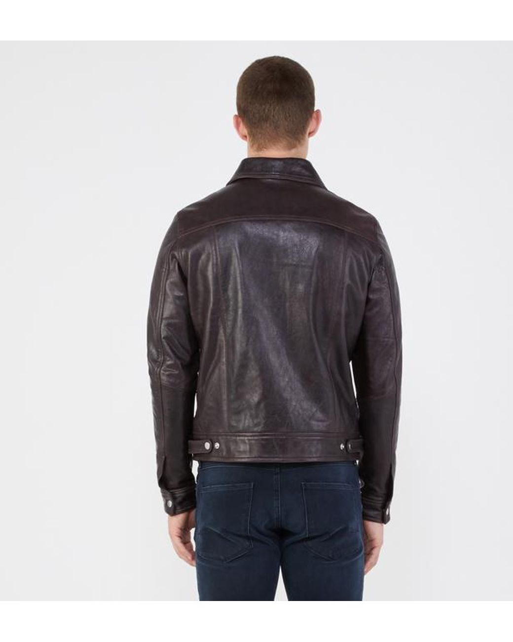 Sasha Marron De Cuir Crunch Blouson Coloris En Homme QrCsdthxBo