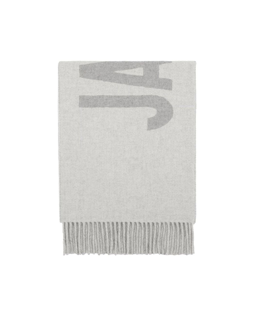 Sciarpa Con Frange E Logo di Jacquemus in Gray
