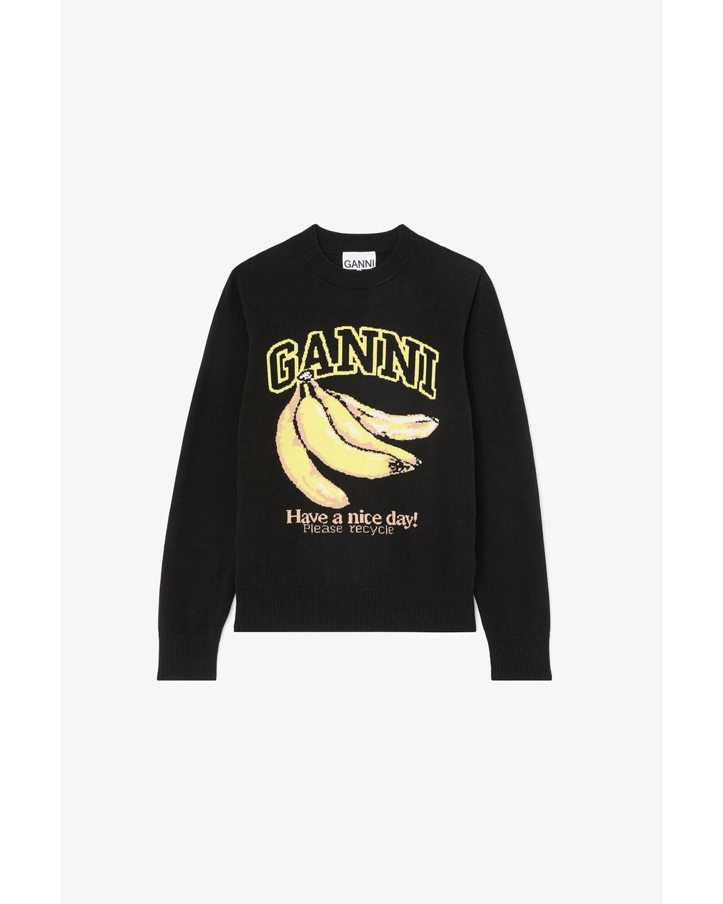 Ganni Black Jumper With Banana