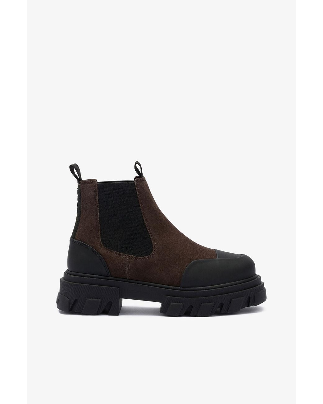 Ganni Black Cleated Low Chelsea Boots In
