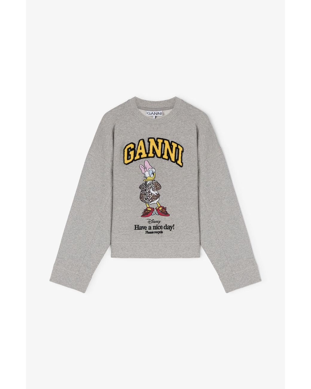Ganni White Daisy Duck Sweatshirt
