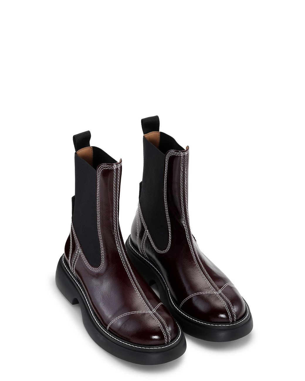 Ganni Everyday Mid Chelsea Boots in Brown | Lyst