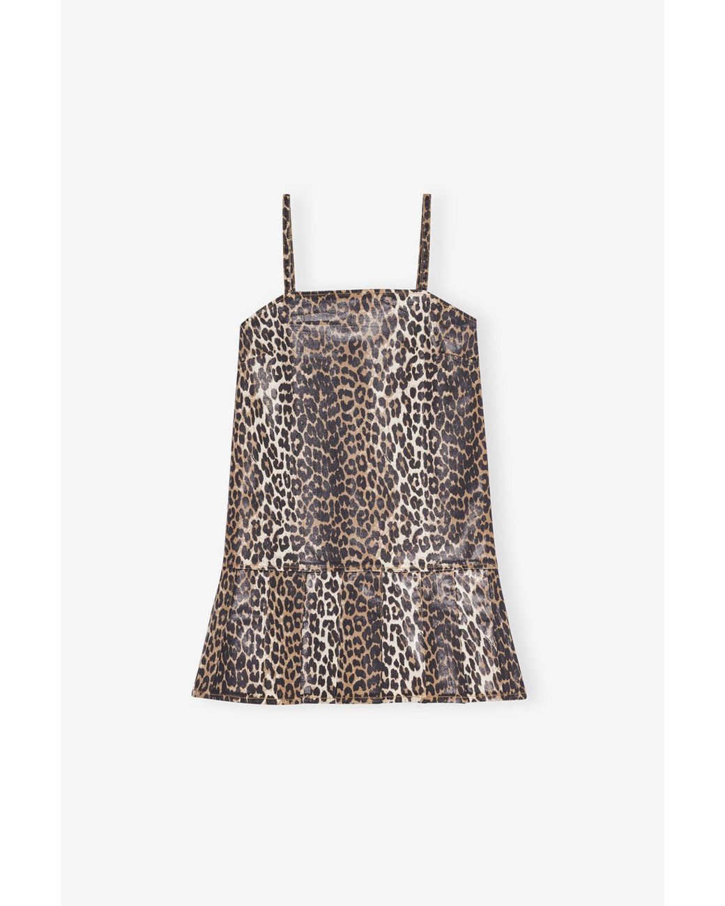 Ganni Natural Leopard Foil Dress