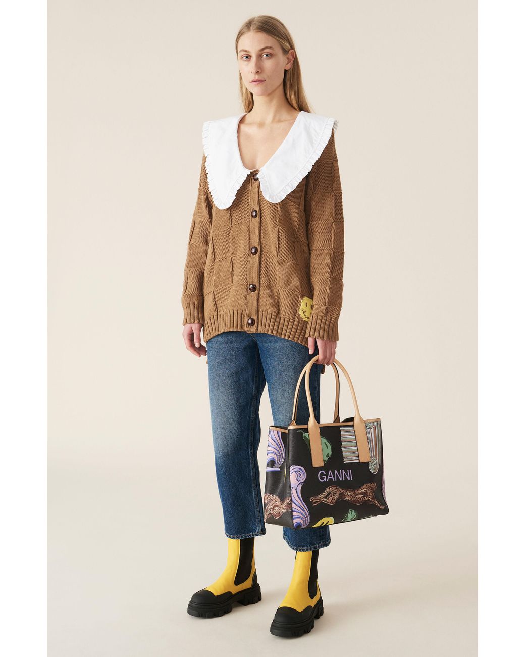 ganni cotton robe knit cardigan