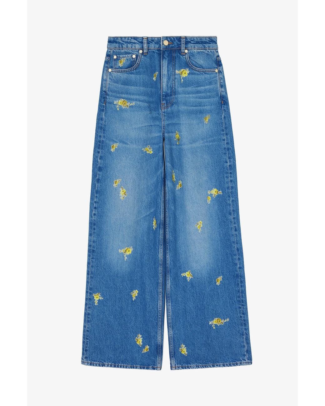 Ganni Blue Lari Jeans Wide