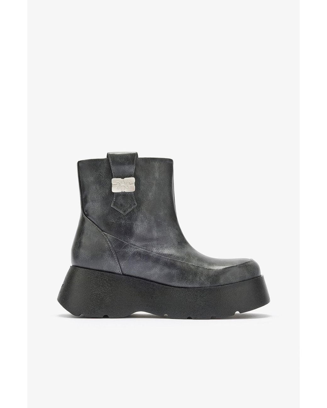 Ganni Black Kat Low Boots