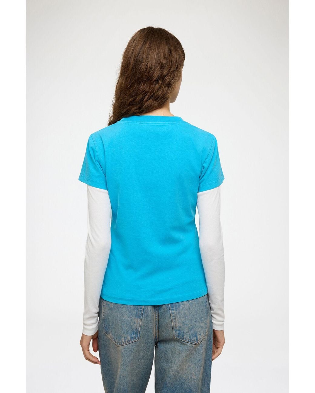 Ganni Blue Baby Fit T-Shirt With Tiger