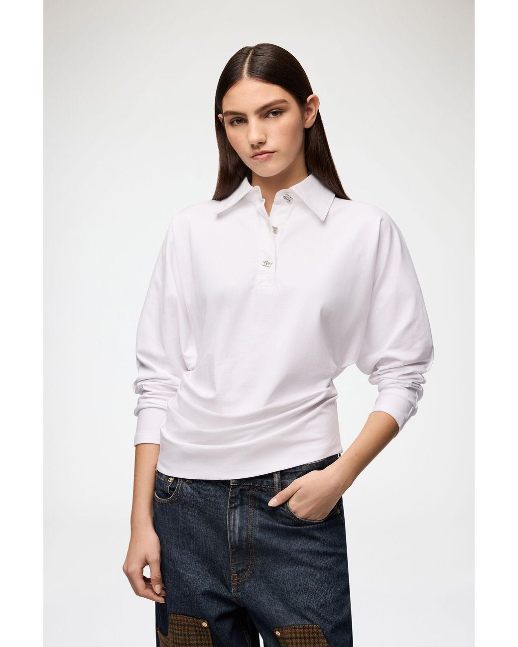 Ganni White Polo Shirt