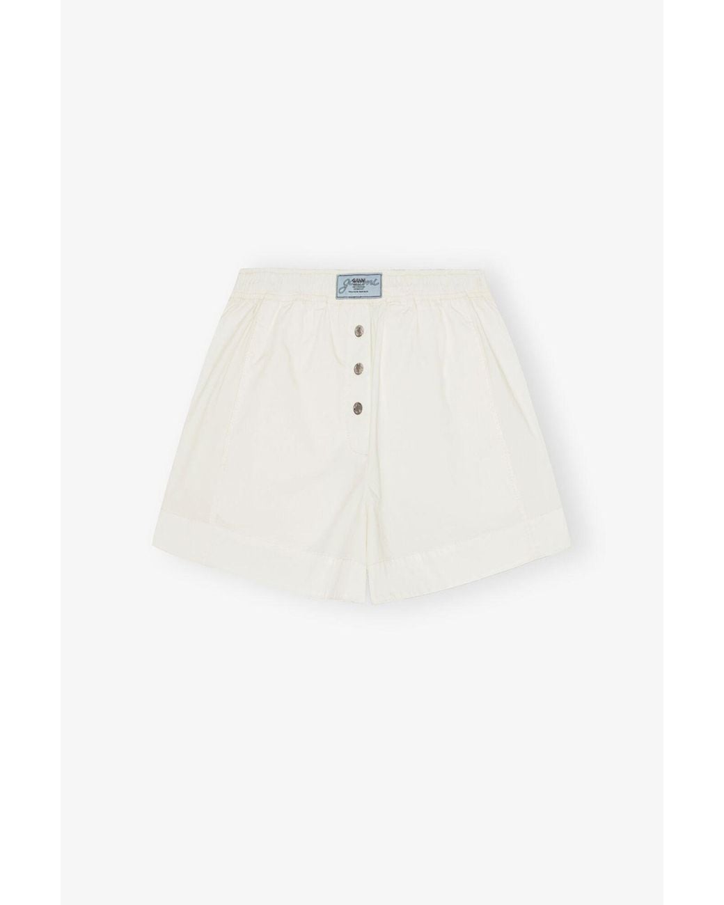 Ganni White Cotton Shorts