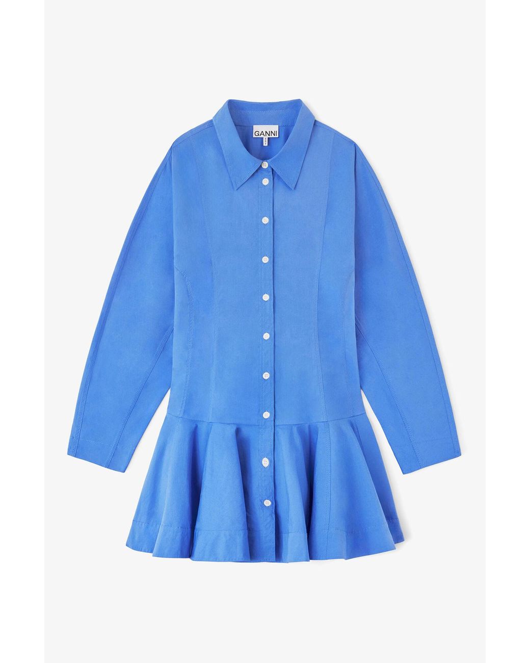 Ganni Blue Shirt Dress
