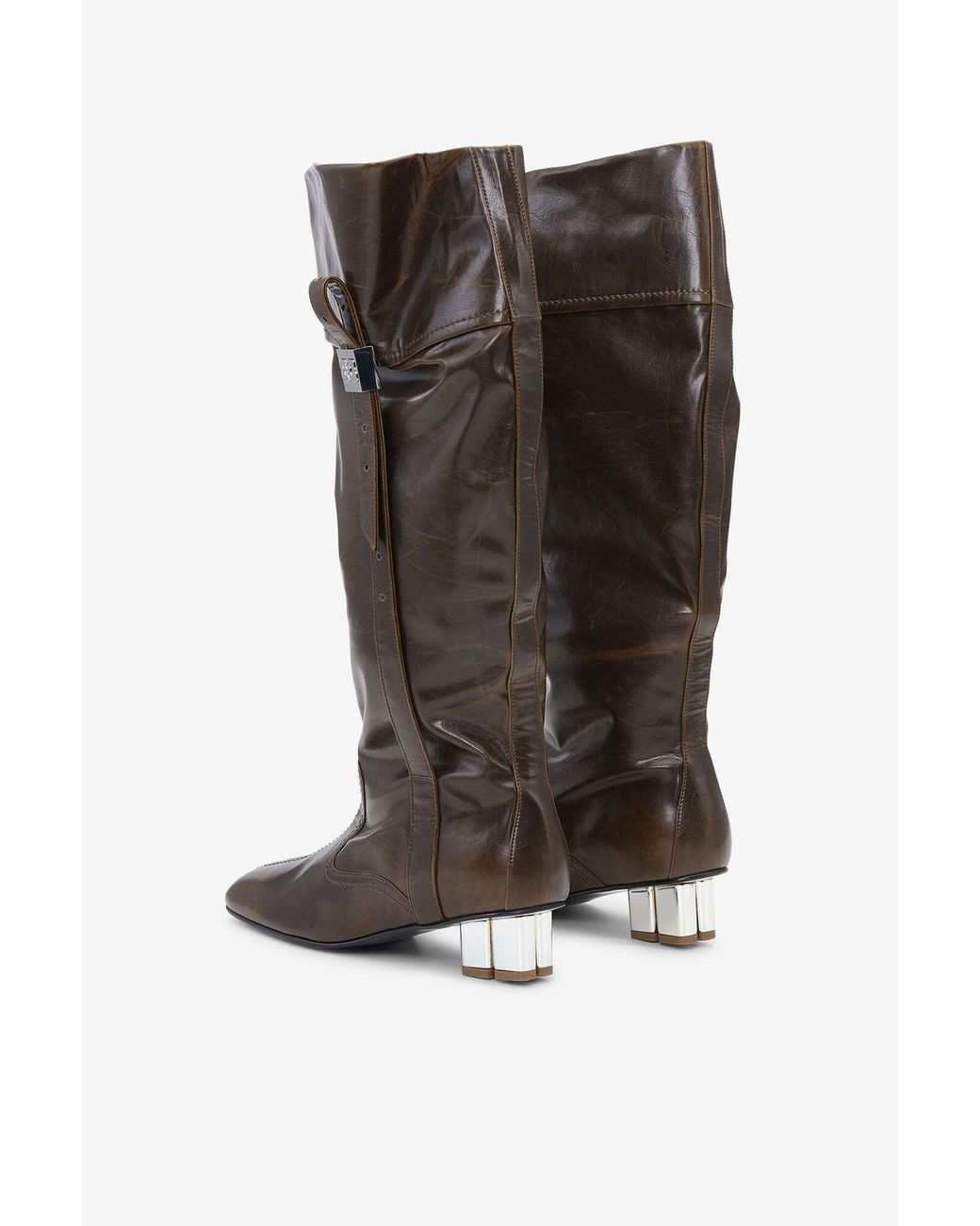 Ganni Gray Slouchy Knee Boots