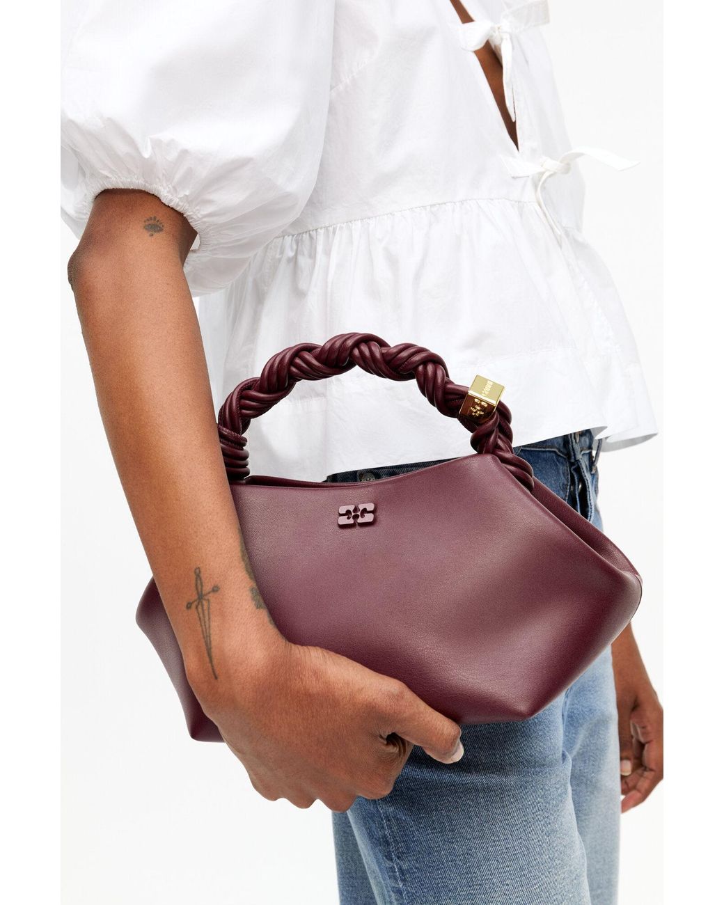 Ganni Purple Small Bou Bag In