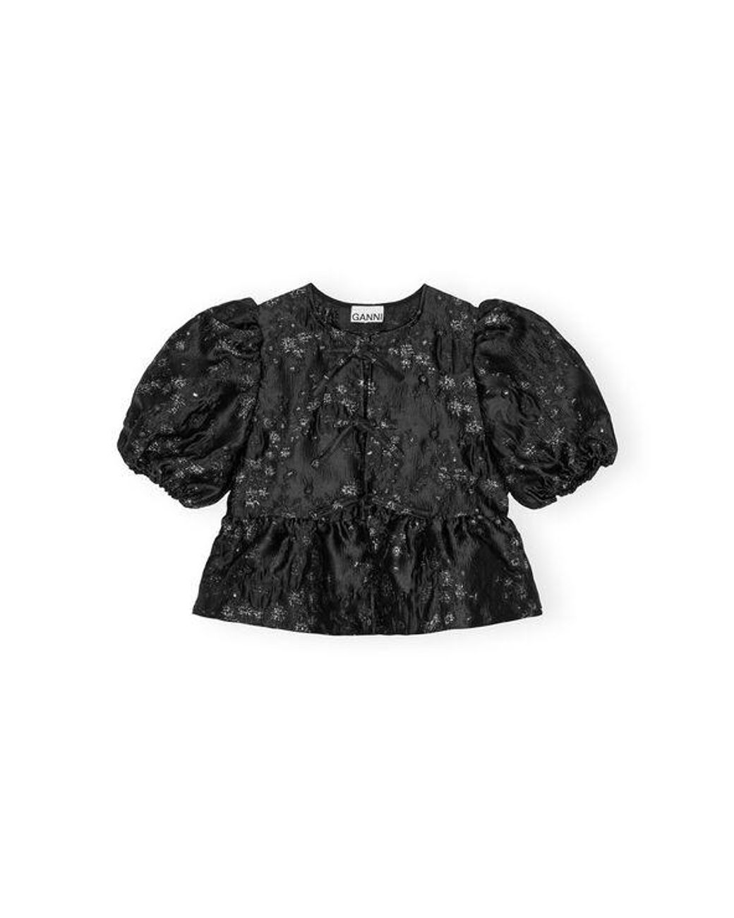 Gypsohila Jacquard Puff Shoulder (Black)
