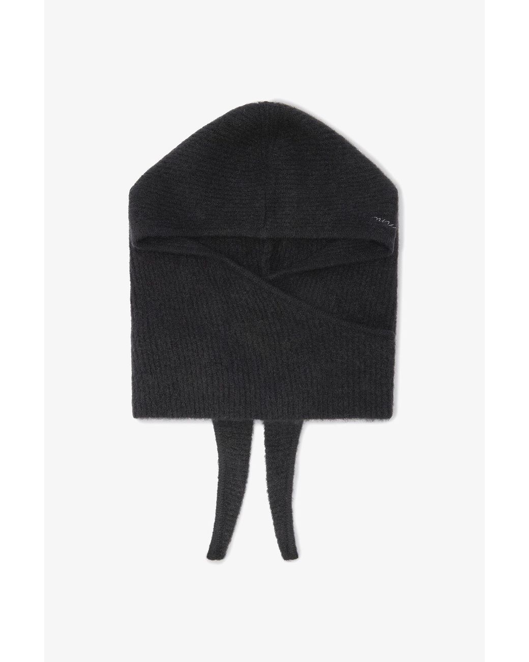 Ganni Black Soft Wool Knit Balaclava