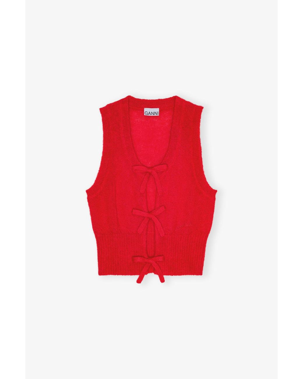 Ganni Red Tie String Vest