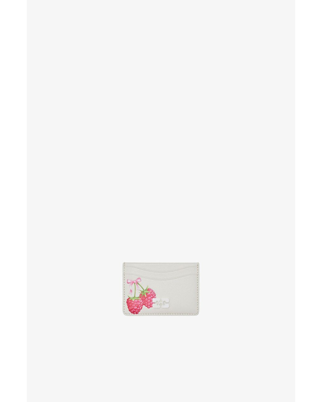 Ganni White Bou Card Holder In