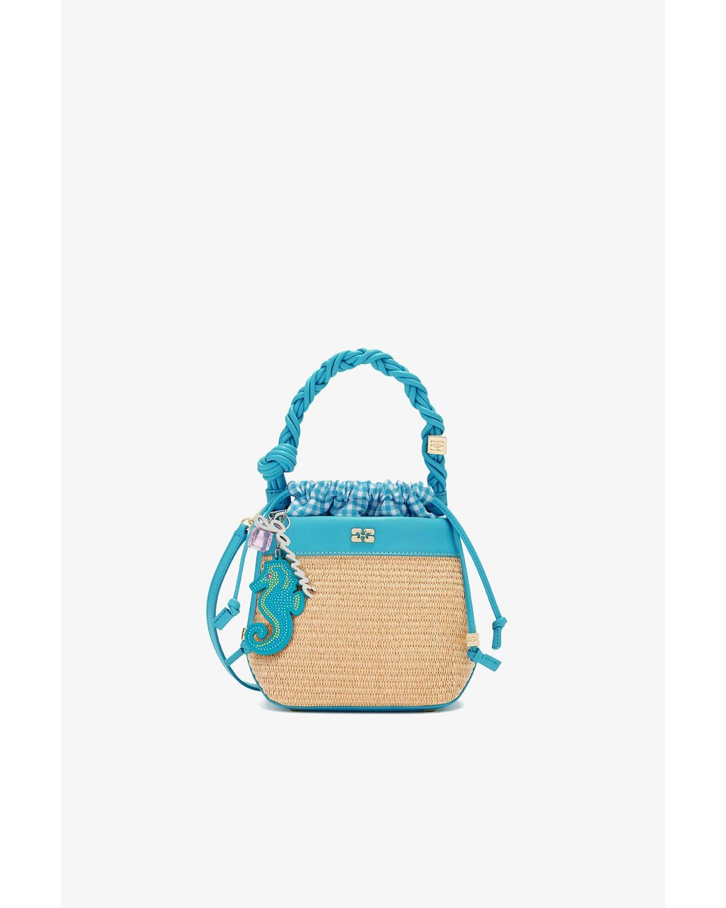 Ganni Blue Bou Bucket Bag