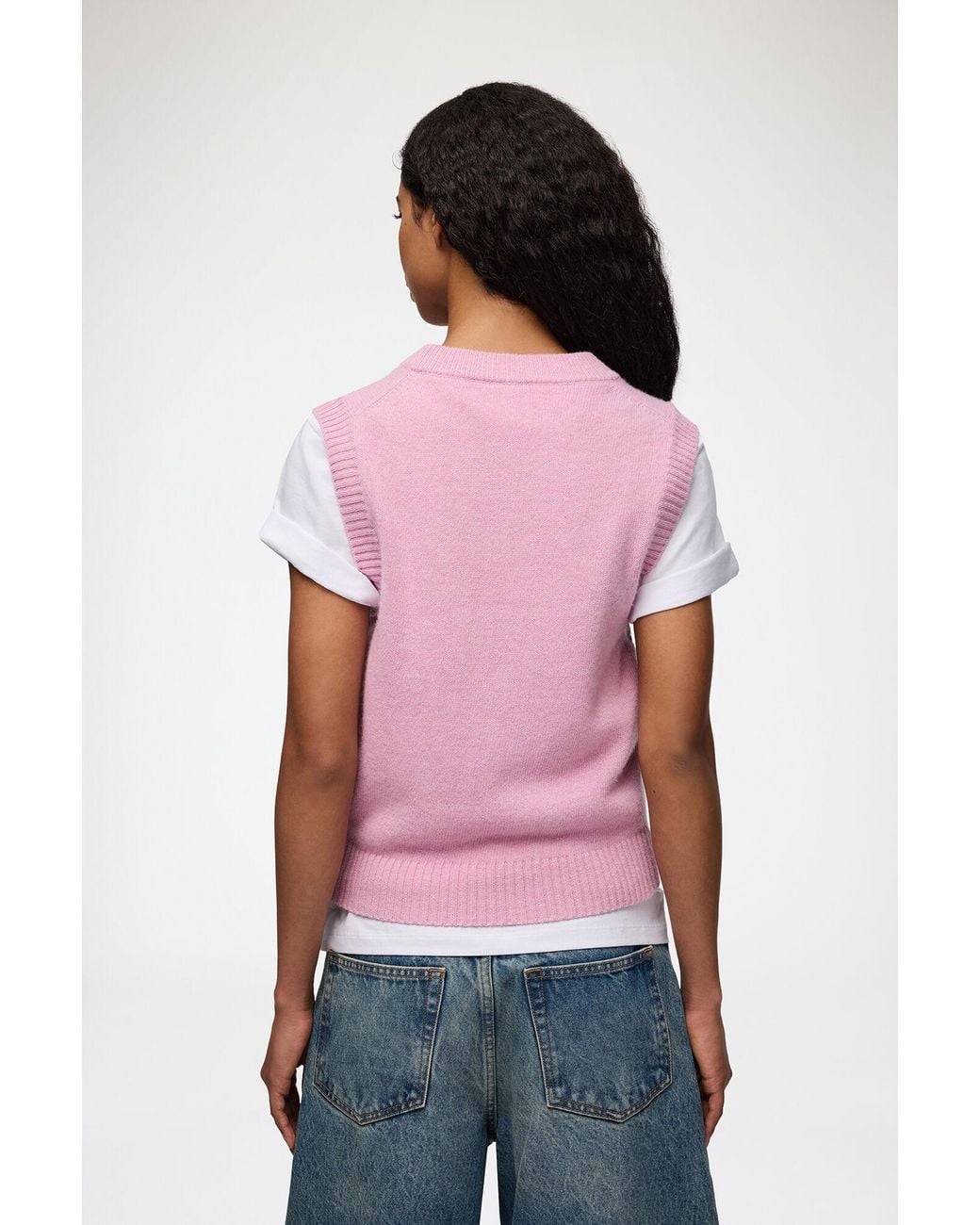 Ganni White Knit Vest With Strawberry