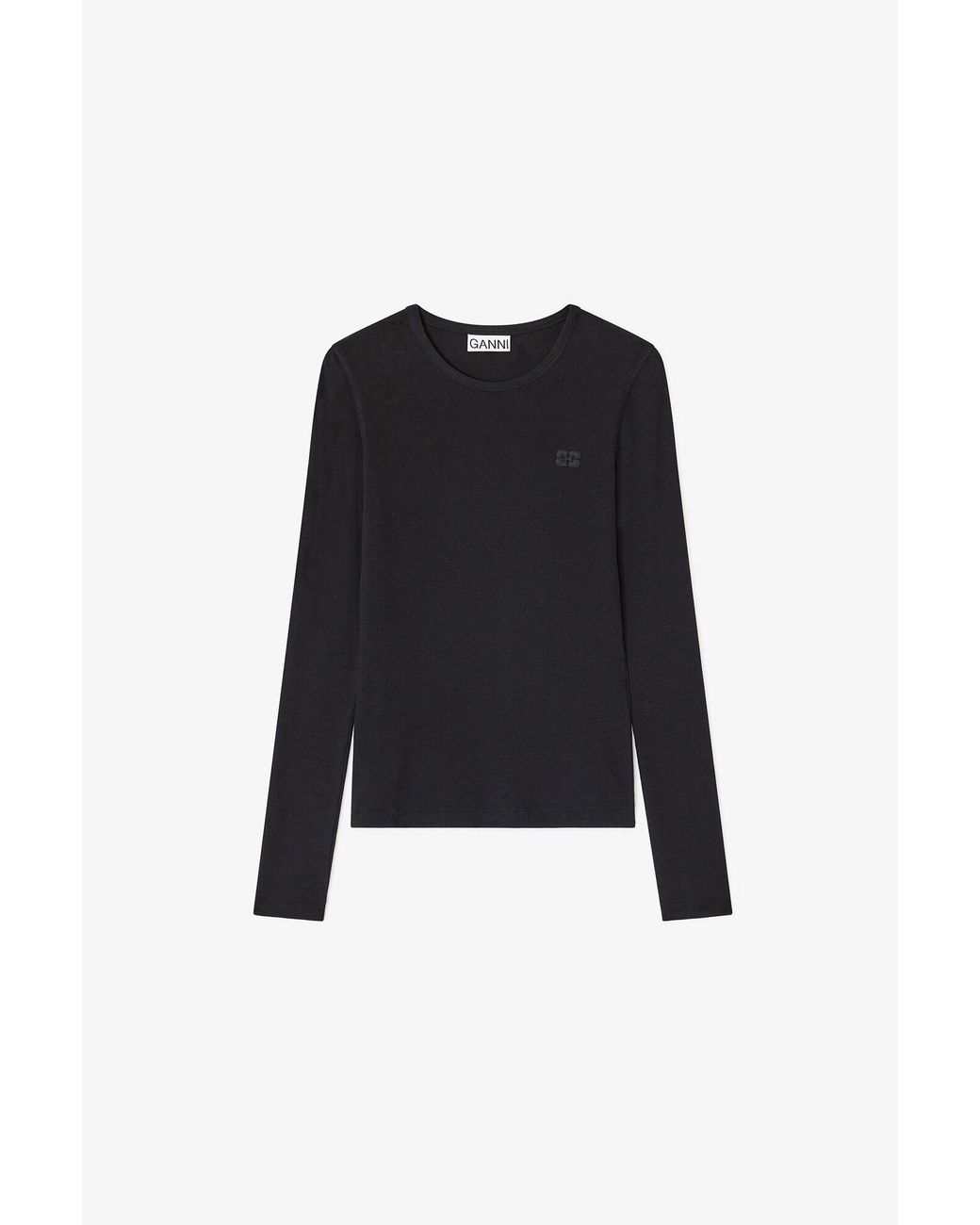 Ganni Blue Rib Long-Sleeve