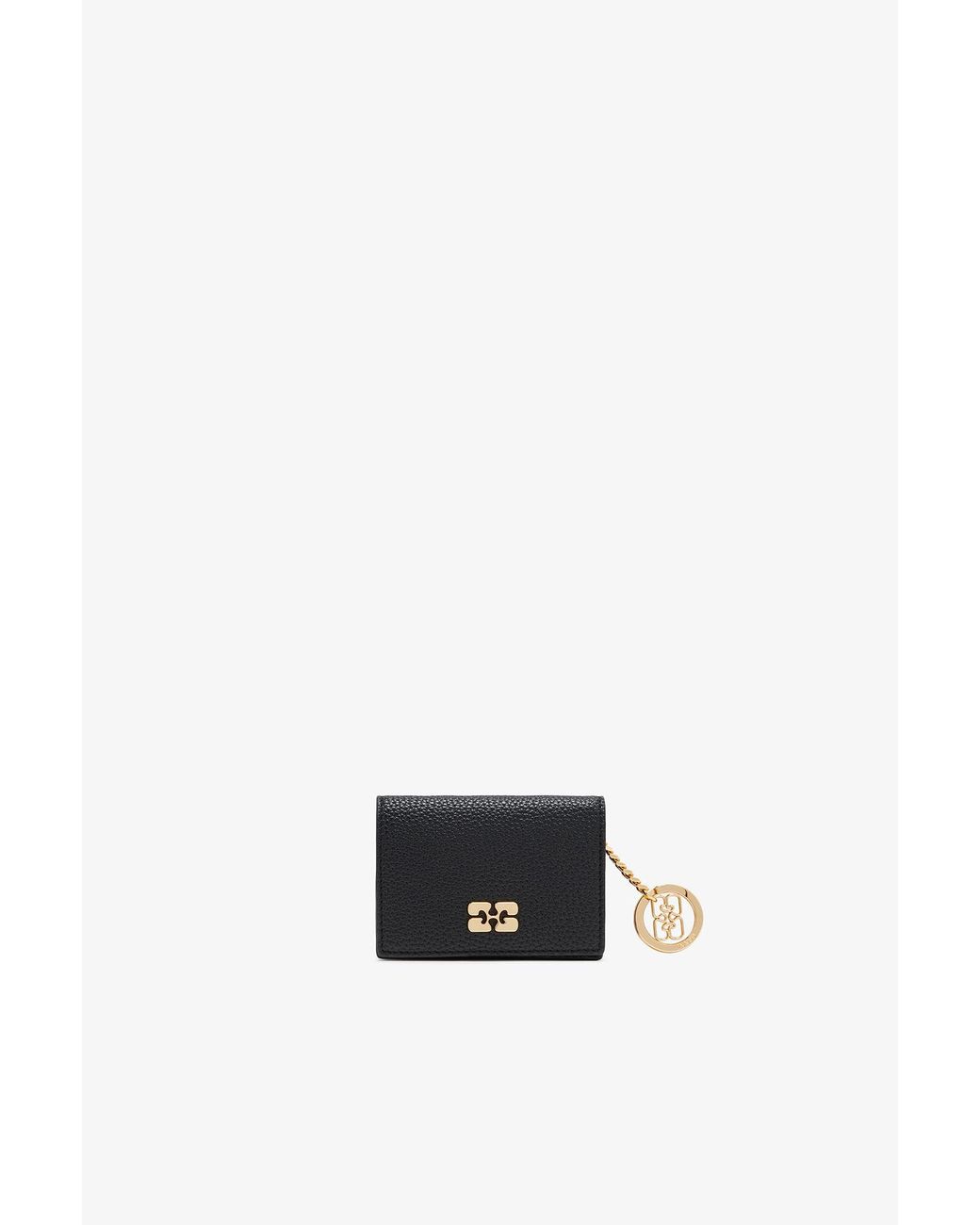 Ganni White Bou Card Holder With Flap